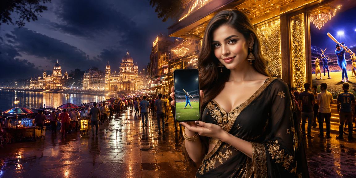 Indian cricket betting neon lights scene showing excitement