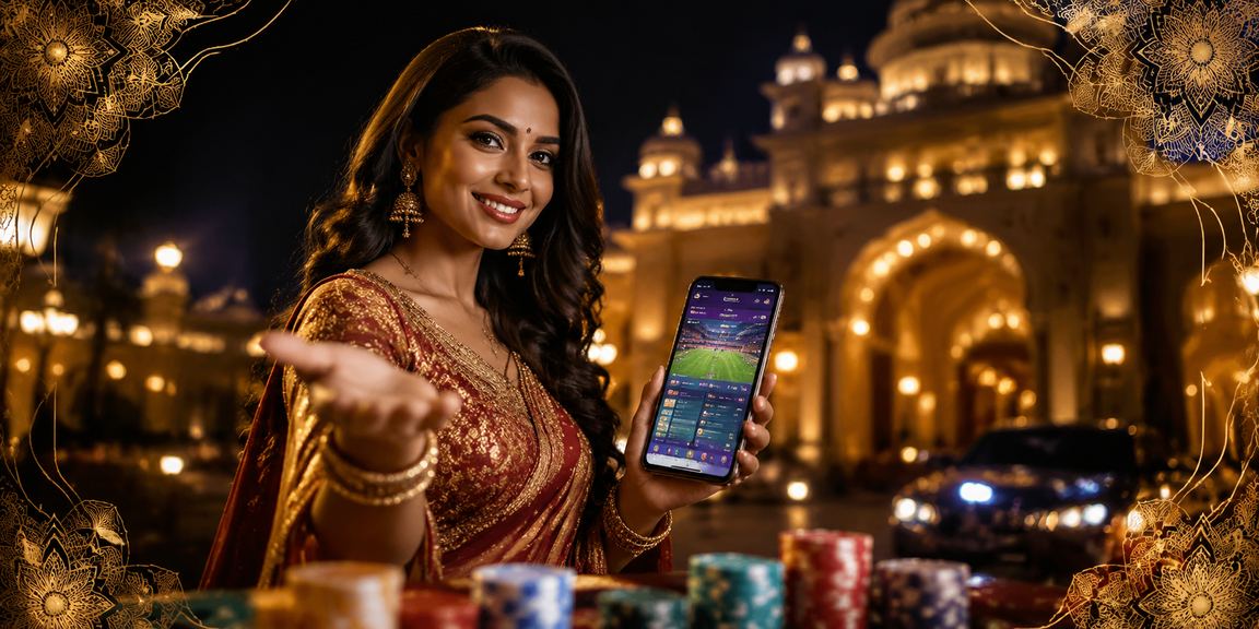 Indian sports betting night market scene